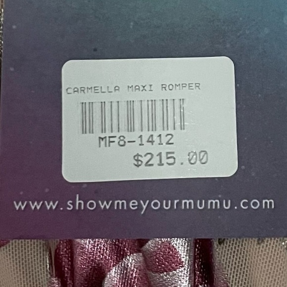 Show me your mumu Carmella Maxi Romper Floral long sleeve small pink metallic - Picture 12 of 16